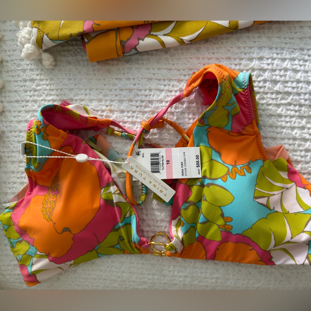 PatPat Vibrant Floral Kids Bikini Top